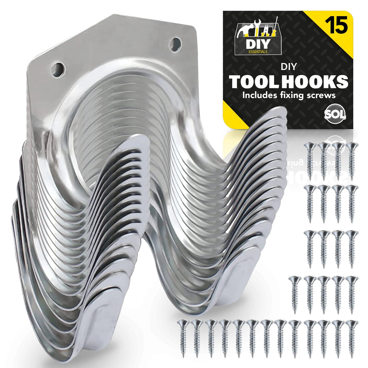 15pk Garage Tool Storage Hooks