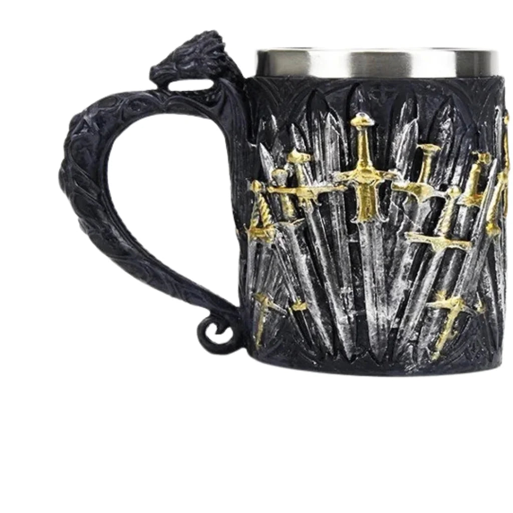 3D Stainless Steel Mug – Fantasy Viking Tankard Gift