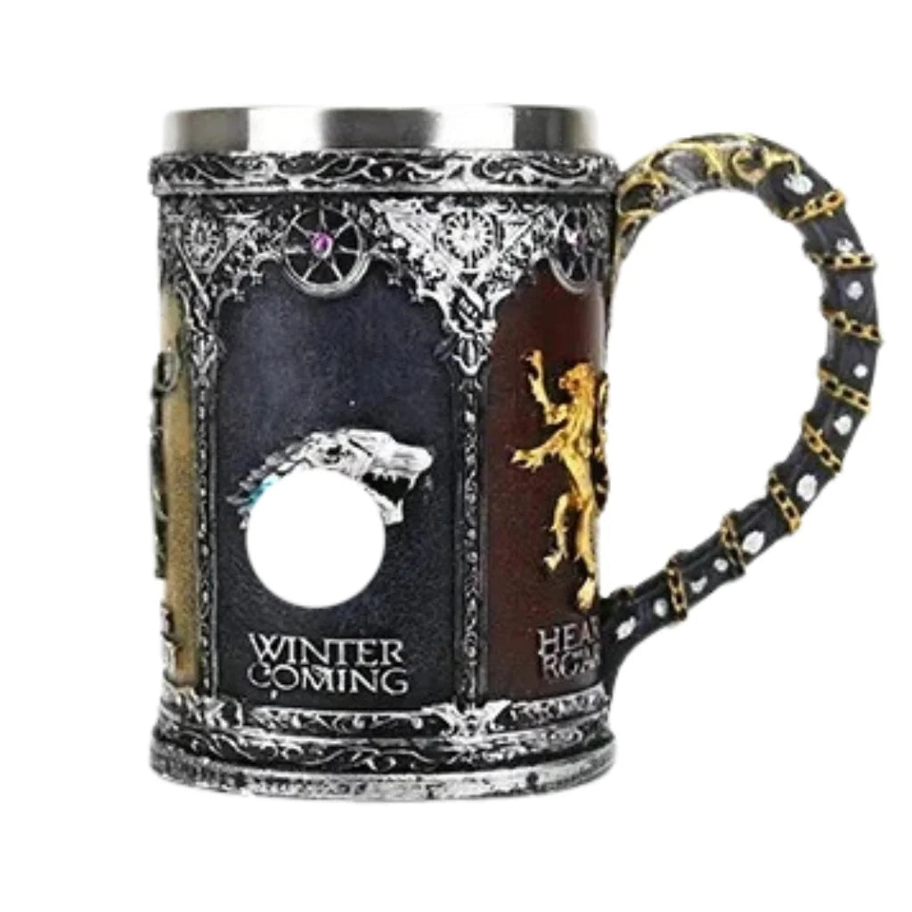 3D Stainless Steel Mug – Fantasy Viking Tankard Gift