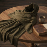 Medieval Hooded Cloak with Brooch Rustic Costume Cape