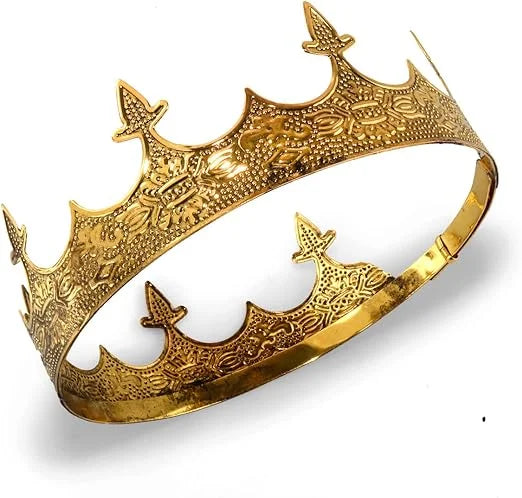 Royal King Metal Crown Diadem Costume Jewelry