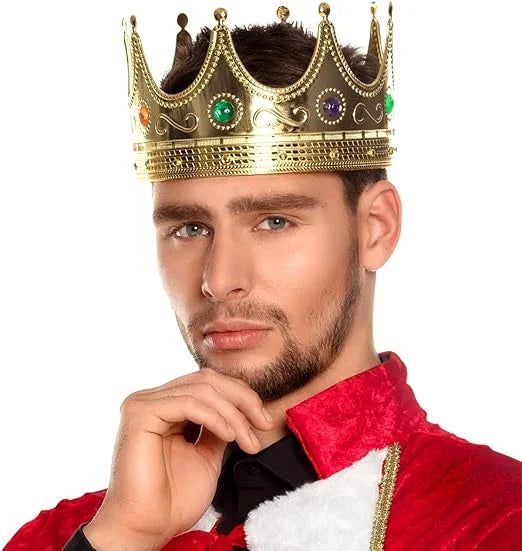 Gold Royal King Crown for Adults Fancy Dress Costume
