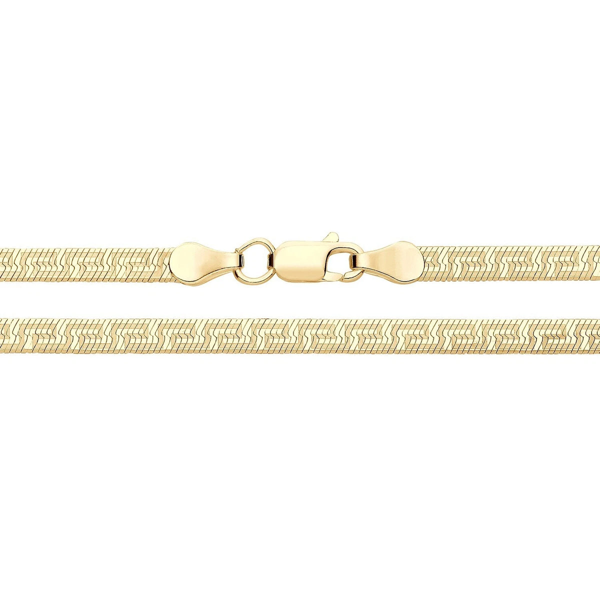 9ct Gold Greek Key Herringbone Necklace