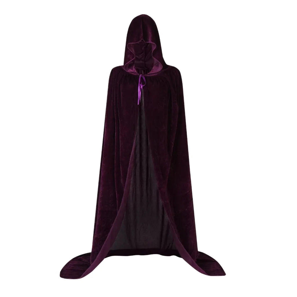 Amethyst Purple Velvet Hooded Cloak