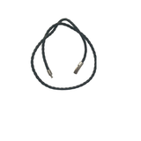 Black Braided Leather Chain Necklace