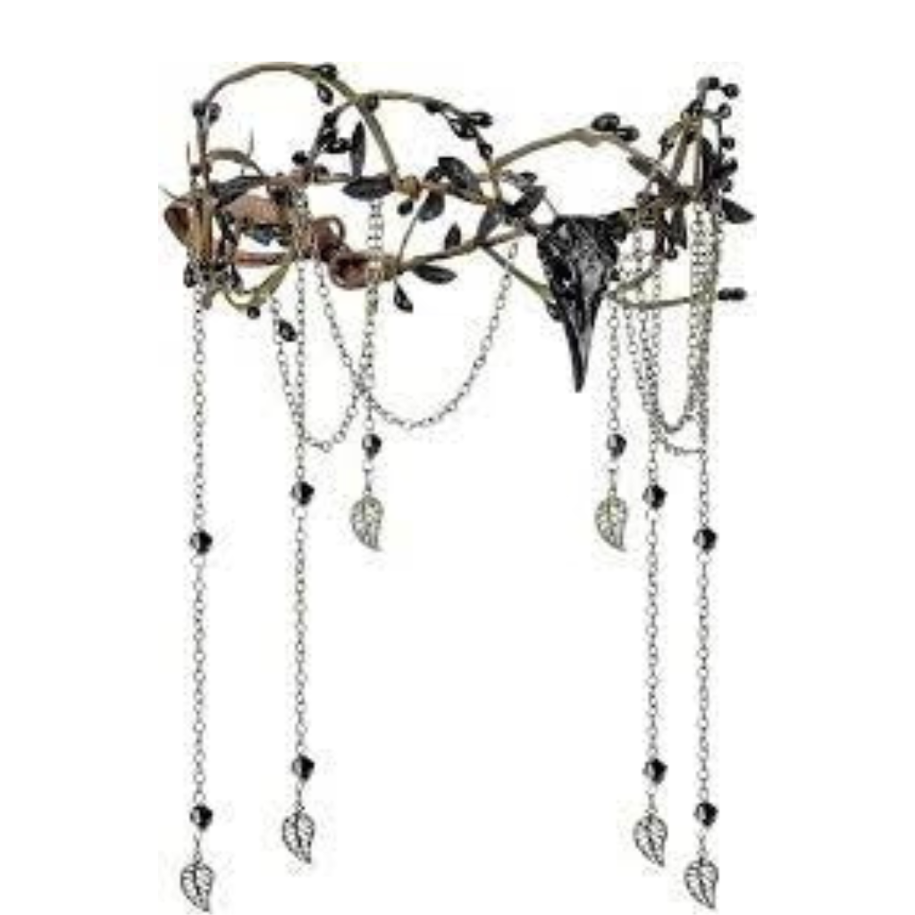 Black Witch Crown Headpiece Medieval Renaissance Costume