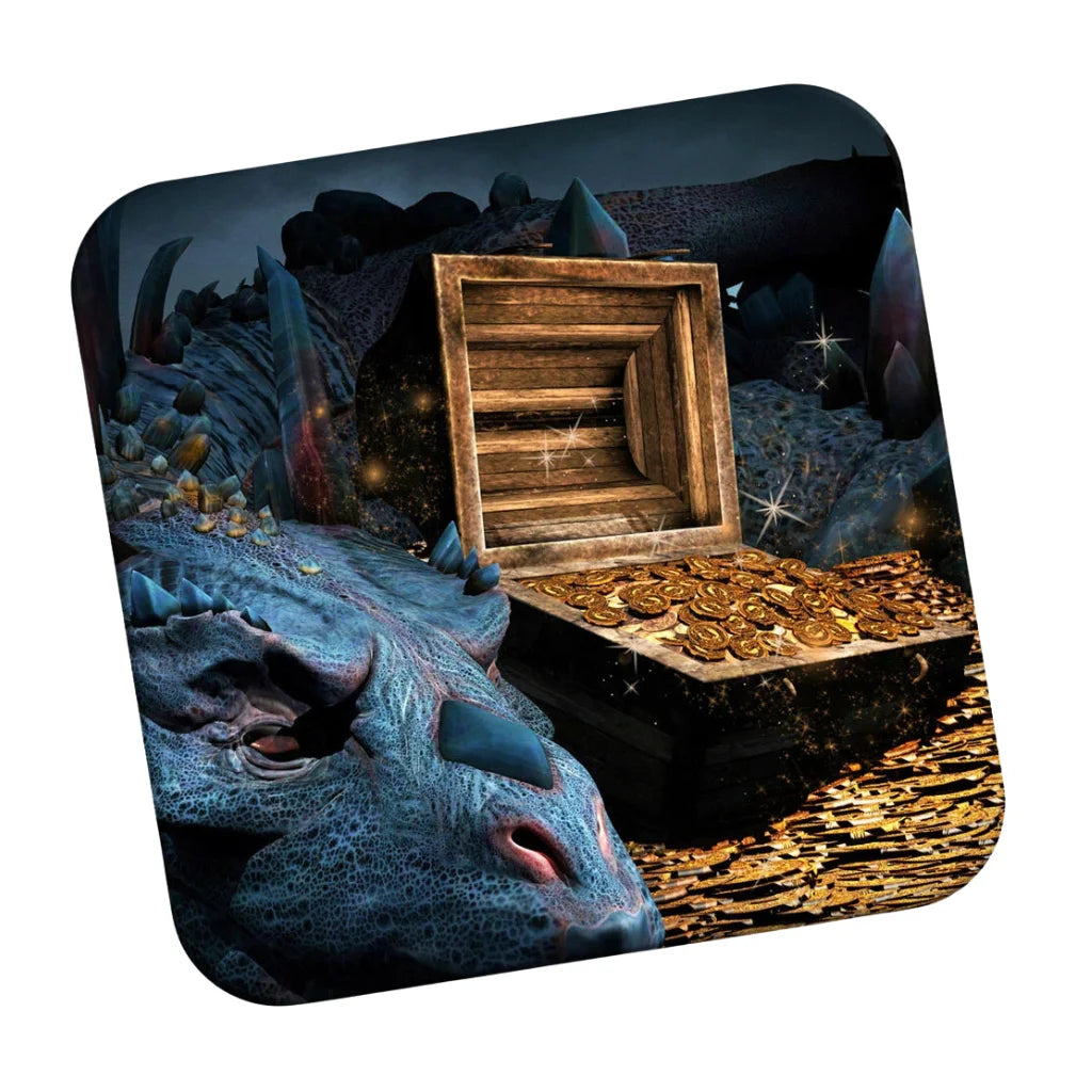 Blue Dragon Treasure Fridge Magnet – Fantasy Art Gift
