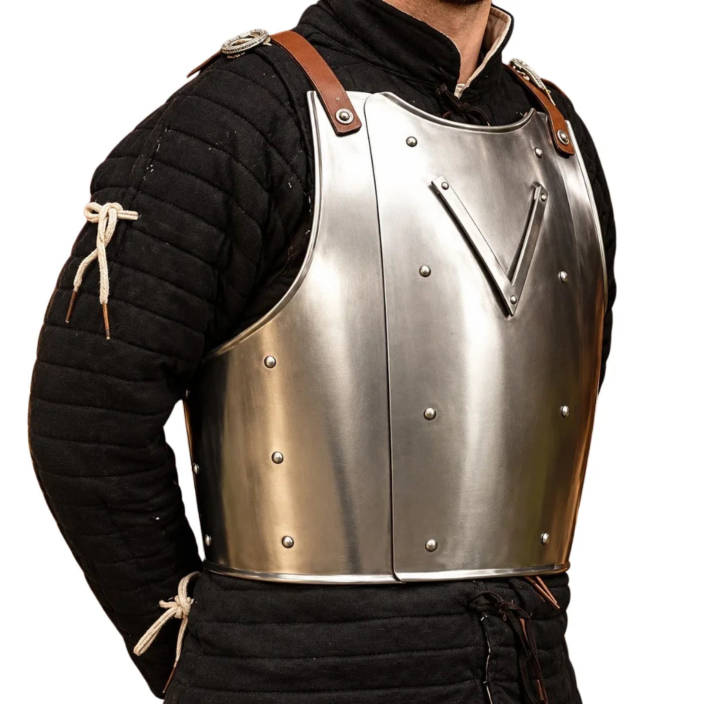 Chevron Riveted Steel Breastplate Medieval Knight Chest Plate