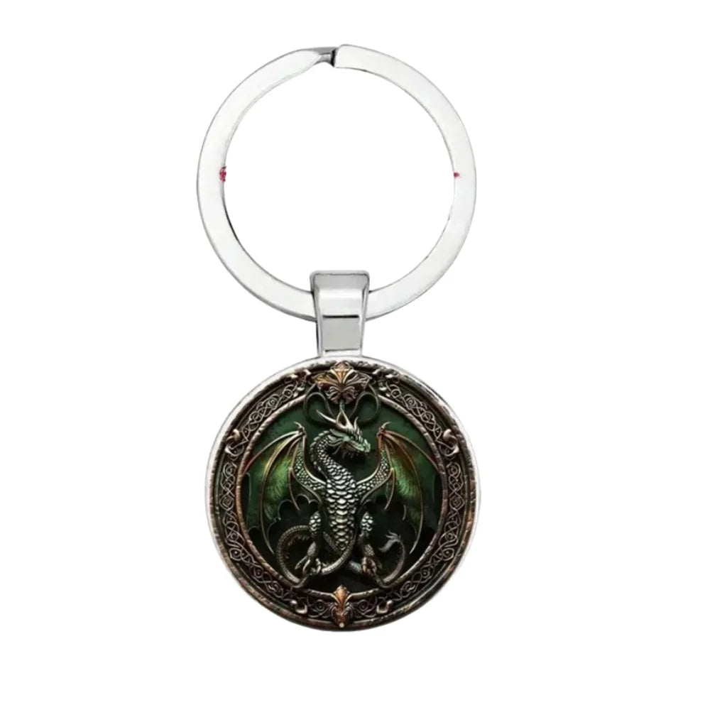 Green Dragon Keyring – Detailed Metal Fantasy Gift