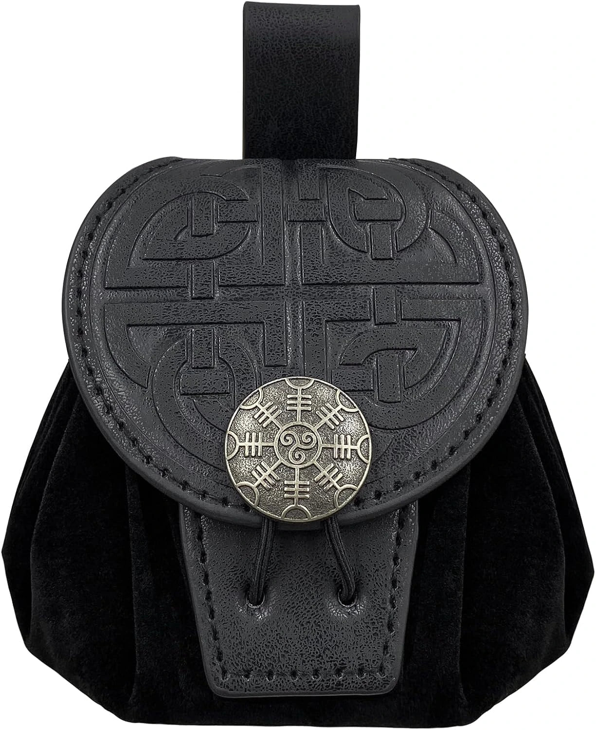 HiiFeuerMedievalEmbossedLeatherBeltPouchBlack