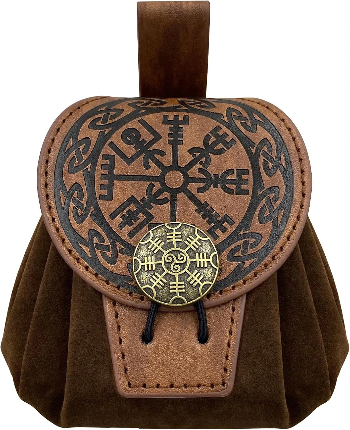 HiiFeuerMedievalEmbossedLeatherBeltPouchBlack