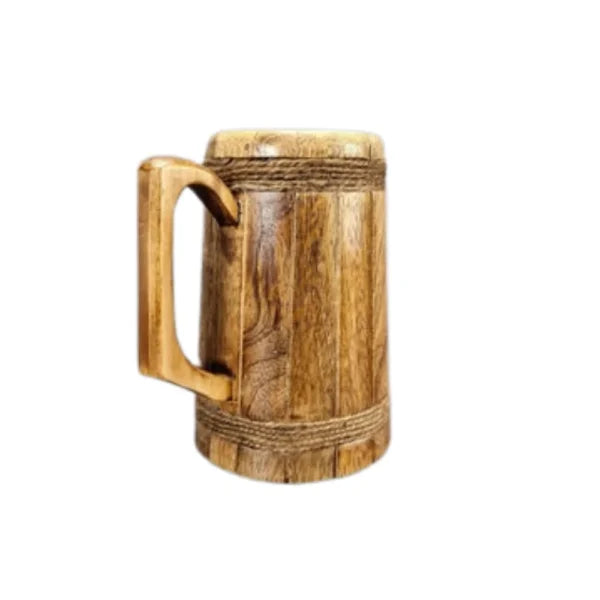 Large Mango Wood Viking Tankard