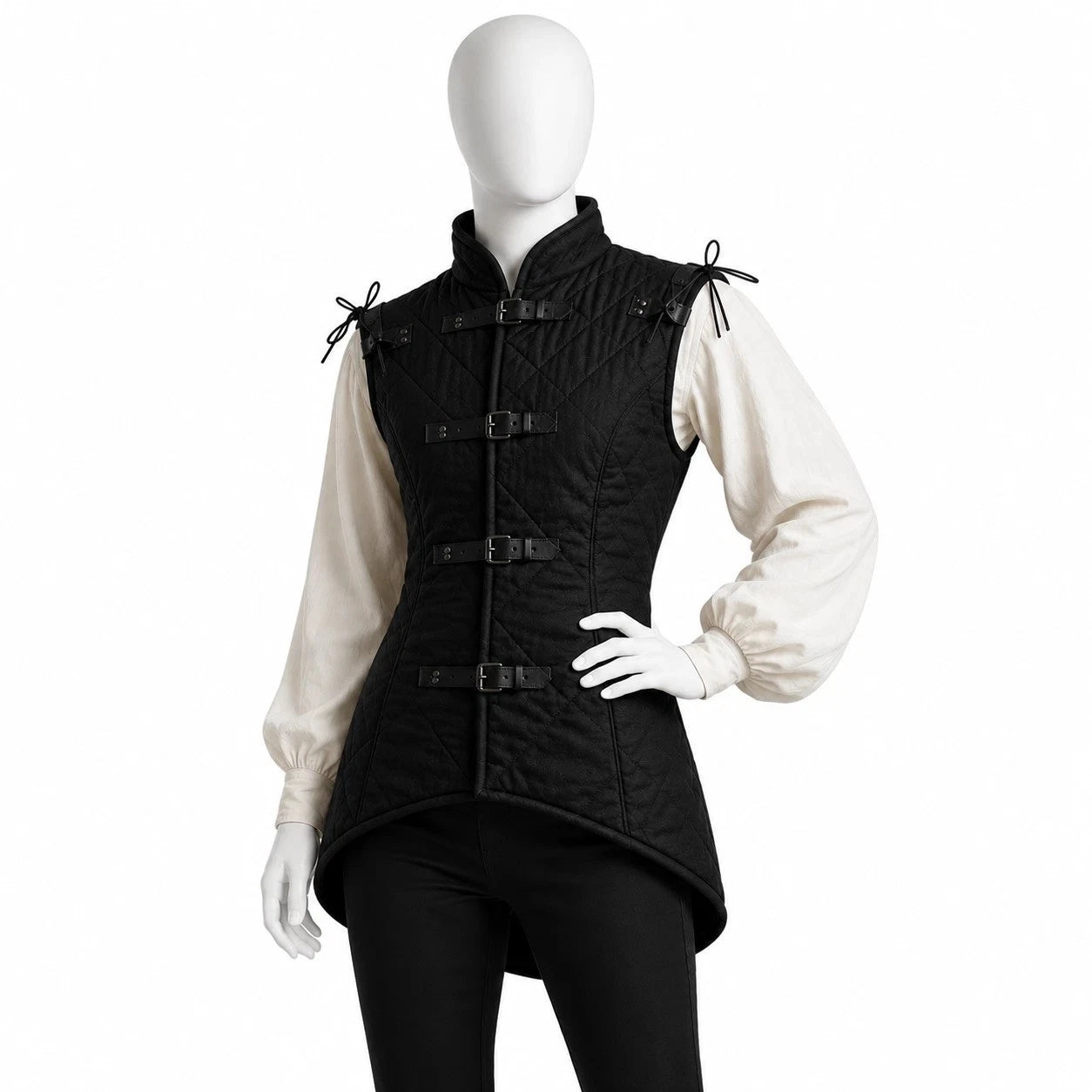Medieval Black Quilted Gambeson Vest