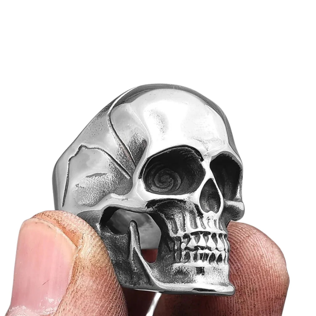 Men’s Stainless Steel Skull Ring – Gothic Punk Design