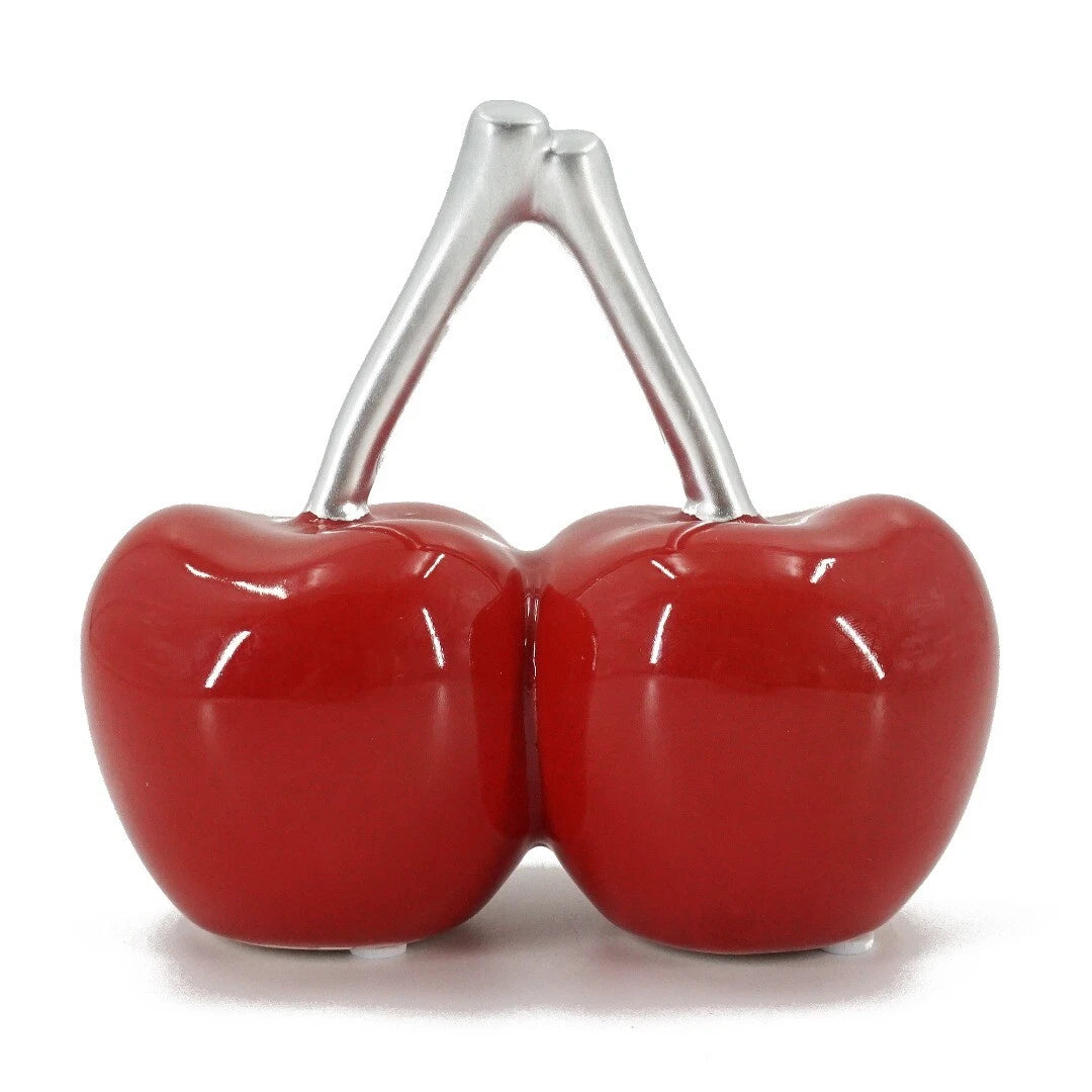 Red & Silver Art Deco Cherry Ornament