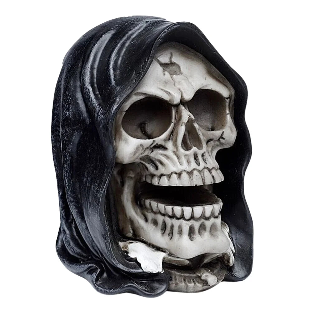Gothic Shroud Hooded Grim Reaper Skull Ornament