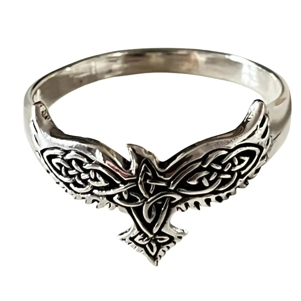 Sterling Silver Celtic Raven Ring