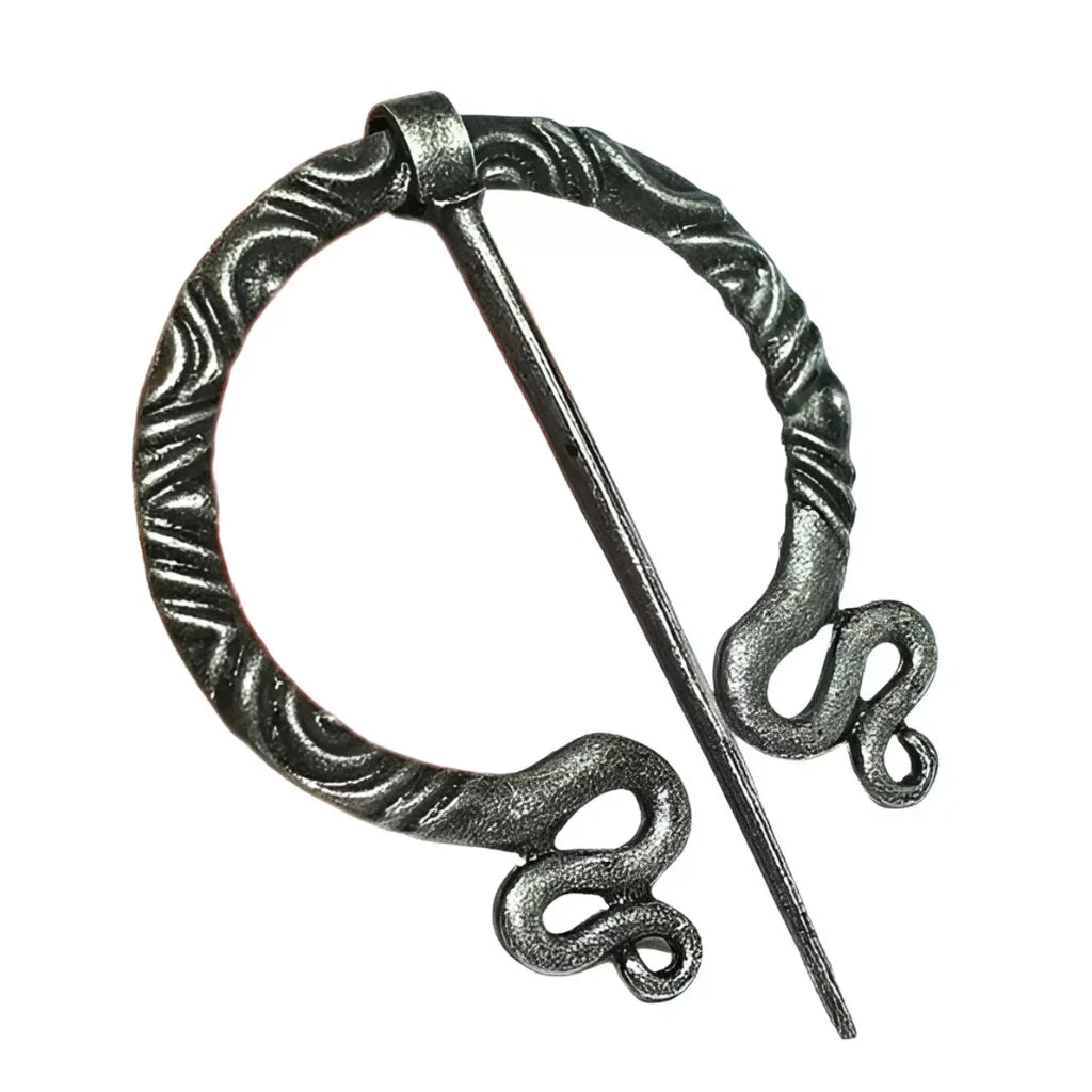 Viking Snake Brooch – Norse Medieval Cloak Pin & Shawl Clasp