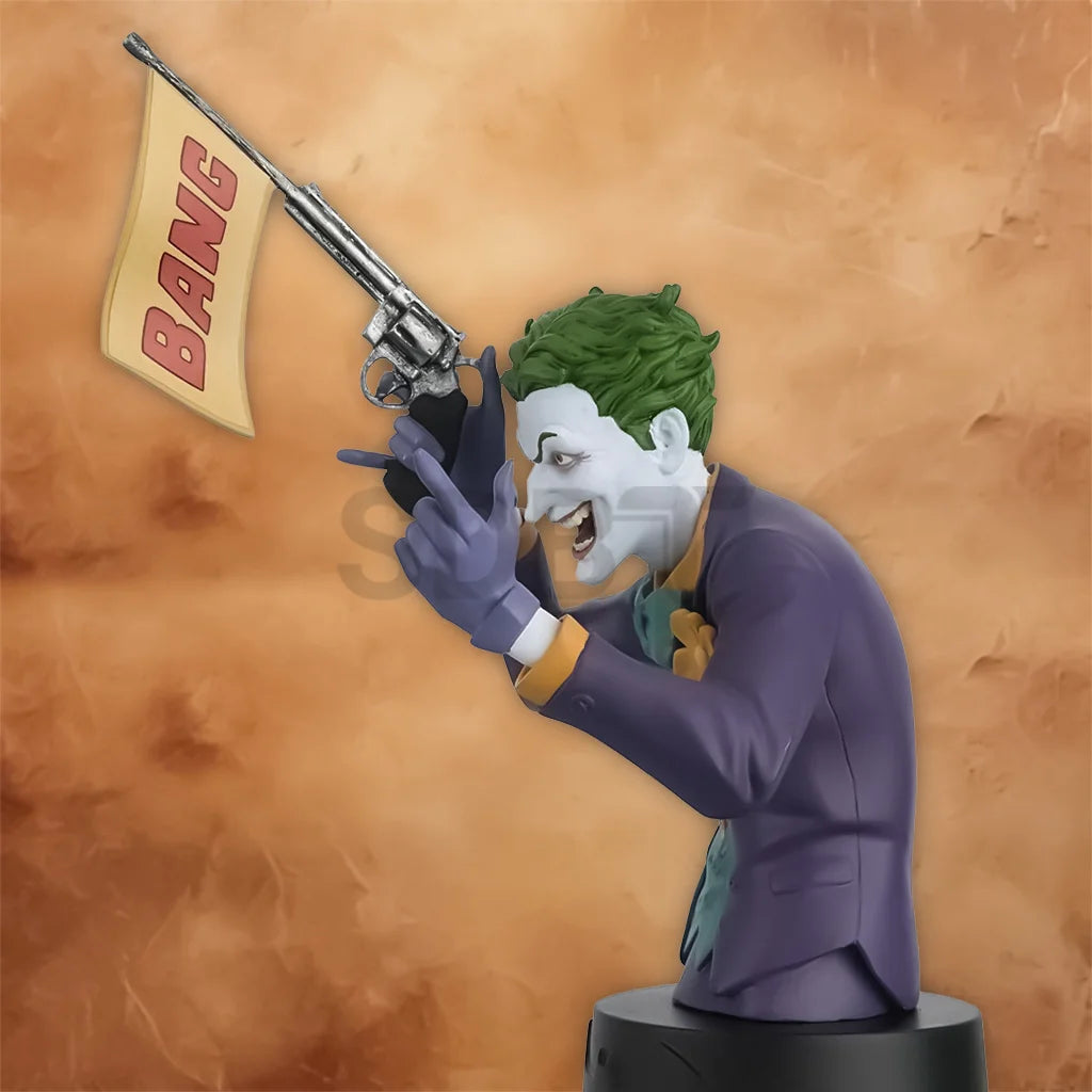 Close-up of the Eaglemoss DC Comics Joker Bust Issue #2 showcasing detailed facial sculpt and vibrant colours.