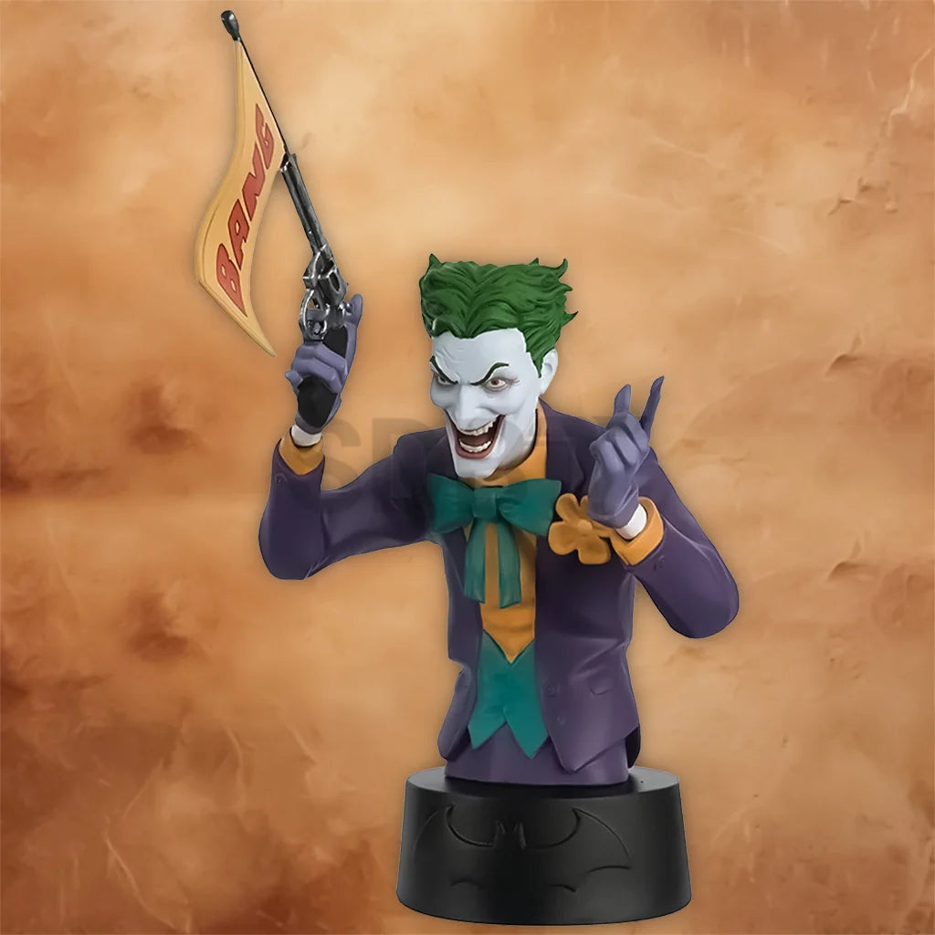 Eaglemoss DC Comics Joker Bust Issue #2 displayed on a themed collector's base with intricate detailing.