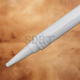 Detailed close-up of the lower section of Gandalf the White Staff Replica featuring a smooth white finish and authentic fantasy-inspired design.