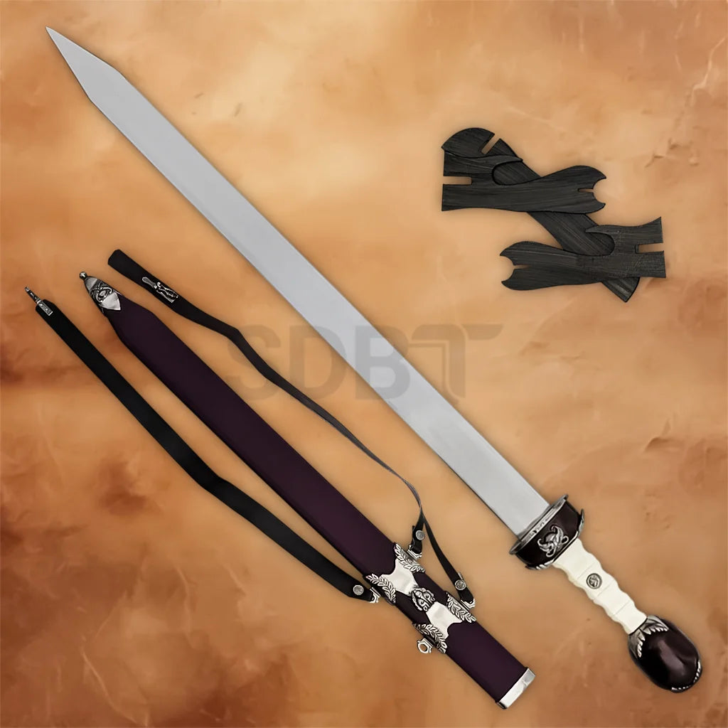 Gladiator Antique Sword Replica with decorative sheath and display accessories