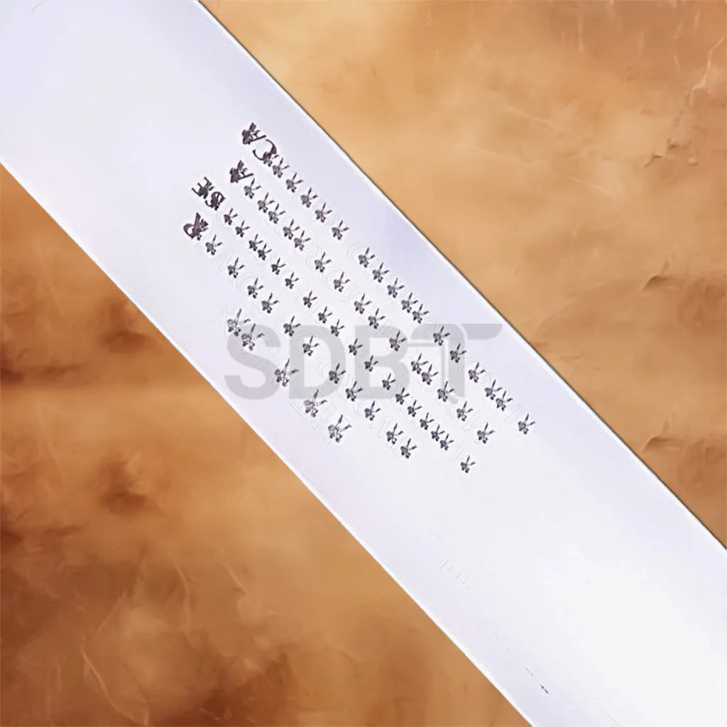 Detailed engraving on the reverse side of the 42-inch He-Man Power Sword Replica stainless steel blade.