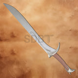 Full view of the Hobbit Orcrist Sword of Thorin Oakenshield replica with engraved Elven blade and premium display craftsmanship