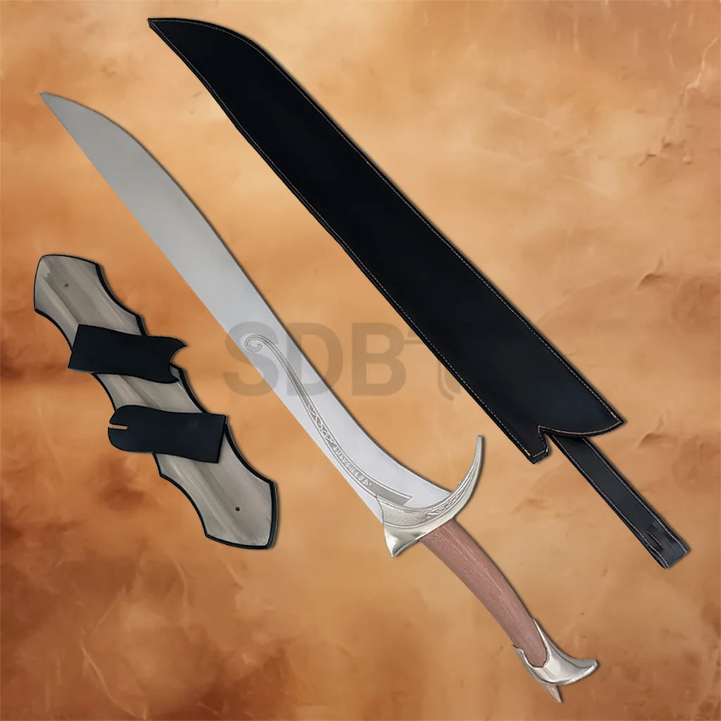 Hobbit Orcrist Sword of Thorin Oakenshield replica with scabbard and wall display plaque, inspired by The Hobbit movie trilogy