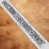Close-up of the engraved blade artwork on King Arthur's Excalibur Sword in the Stone Collectors Replica.