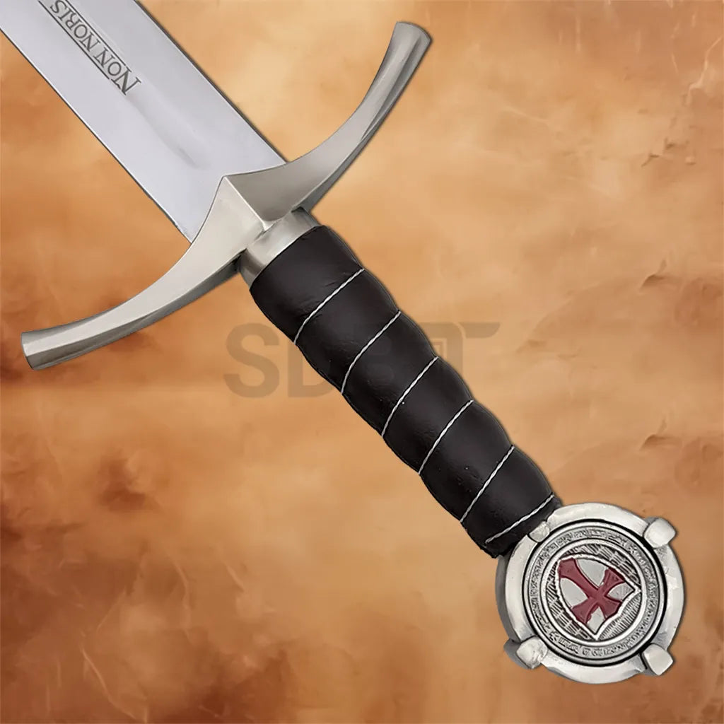 Knight’s Oath Templar Sword Replica with Black Wrapped Handle
