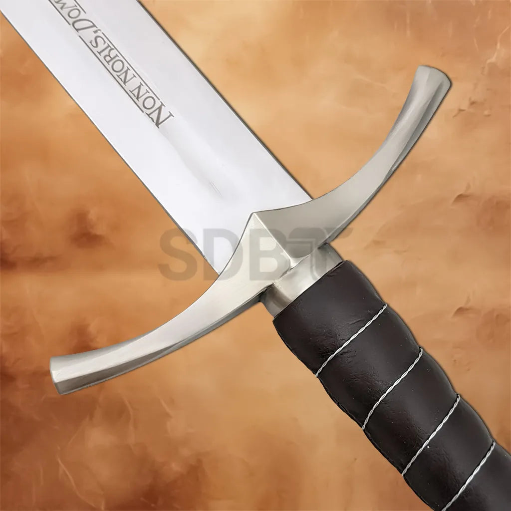 Knight’s Oath Templar Sword Replica with Detailed Crossguard
