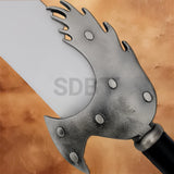 Close-up of the Kratos Blade of Chaos Replica guard highlighting its battle-inspired design, textured finish, and signature fantasy styling from God of War.