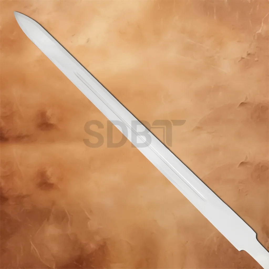 Close-up of the Link Master Sword Replica featuring a polished stainless steel blade inspired by The Legend of Zelda for cosplay and display.