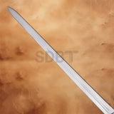 Close-up of the Longclaw Jon Snow 49-inch Stainless Steel Sword Replica blade with a polished finish and deep fuller