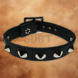 Punk Gothic leather studded cuff bracelet for men featuring premium leather and polished metal studs.