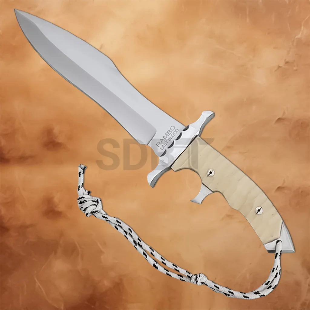 Rambo 5 Last Blood Heartstopper Bowie Knife Replica with handle lanyard detail