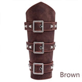Medieval Knight PU Leather Bracers Arm Guards for Cosplay
