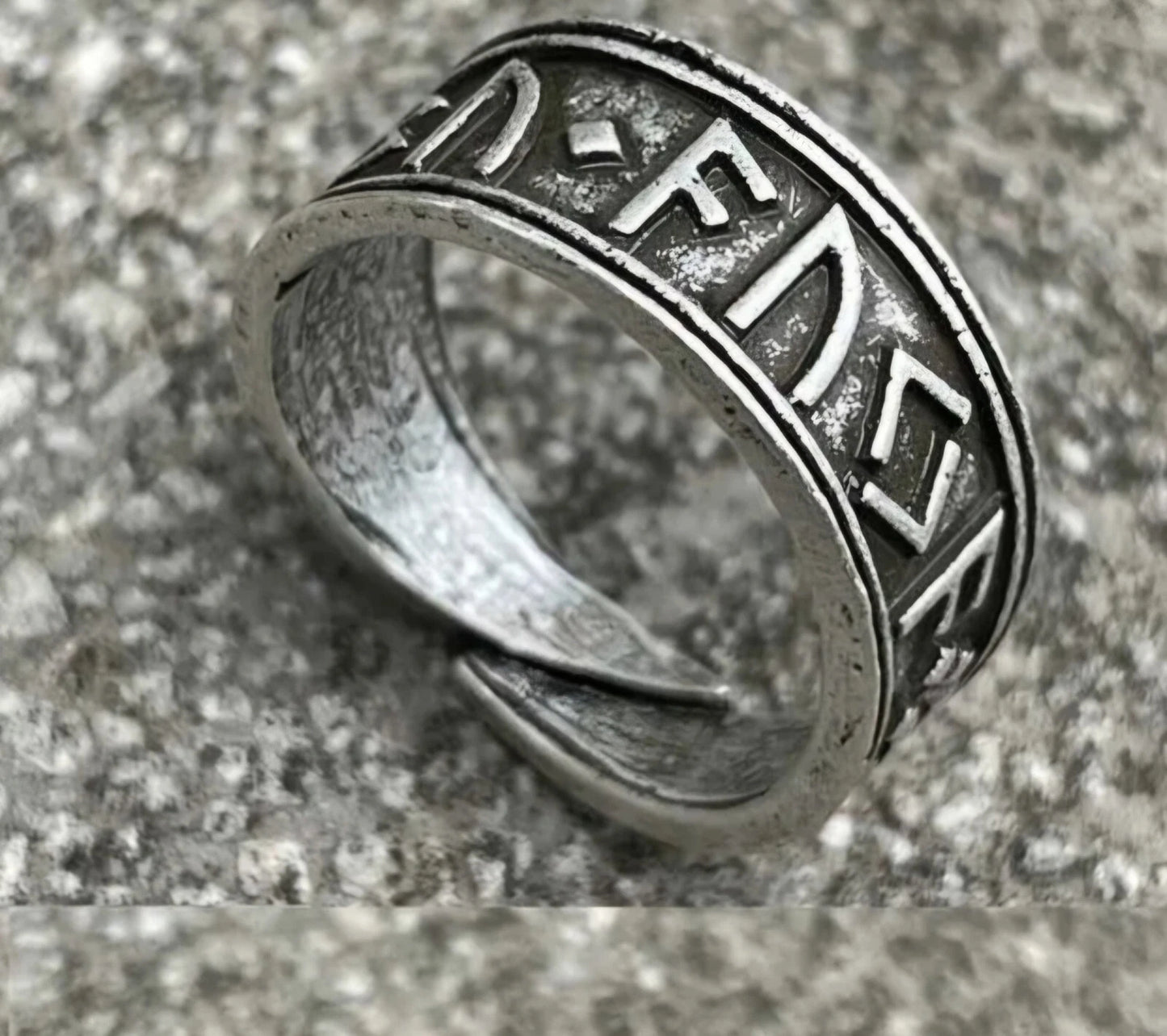 Adjustable Norse Viking Rune Ring for Men and Women