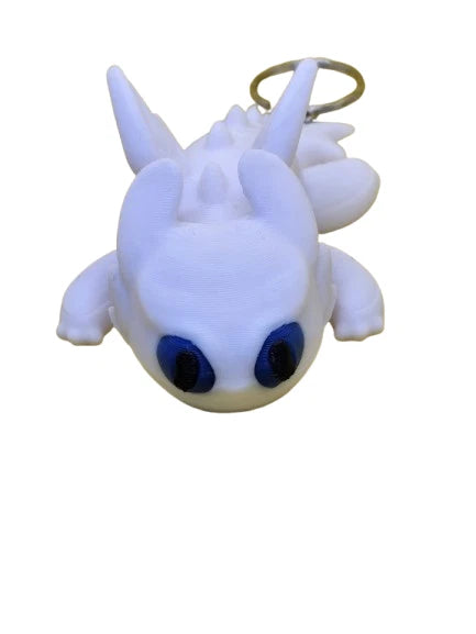 Articulated Toothless Dragon Keychain – Black or White
