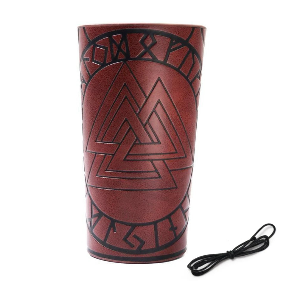 Viking Punk PU Leather Bracers Medieval Arm Guards Cosplay