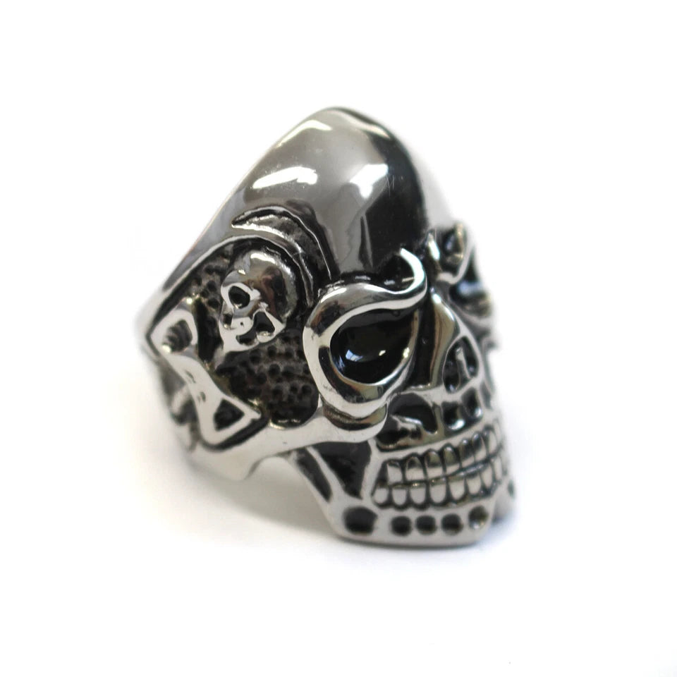 Men's Large Stainless Steel Skull Ring Gothic Biker Punk