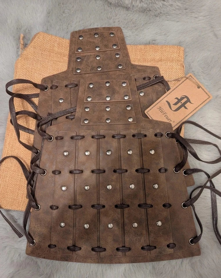 Medieval Faux Leather Bracers Arm Guards Viking Cosplay Pair