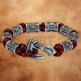 Adjustable Viking Rune Axe Paracord Bracelet with braided cord and Norse-inspired stainless steel axe charm, ideal as a men's gift.