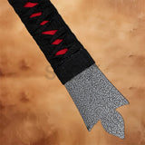 Detailed view of the textured fantasy blade on the Volkoth Fantasy Axe Replica with a rugged stone-like finish.