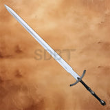 Full-length Witch King Sword Replica Black Edition featuring a polished stainless steel blade, black grip, and intricately detailed crossguard inspired by the Dark Lord's servant.