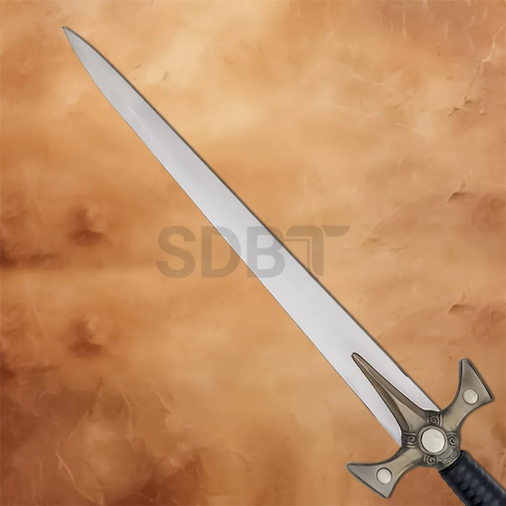 Close-up of the Xena Warrior Princess Sword Replica showcasing the polished stainless steel blade and iconic fantasy design