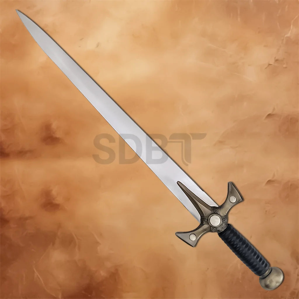 Full-length Xena Warrior Princess Sword Replica featuring a polished stainless steel blade and detailed antique-finish hilt